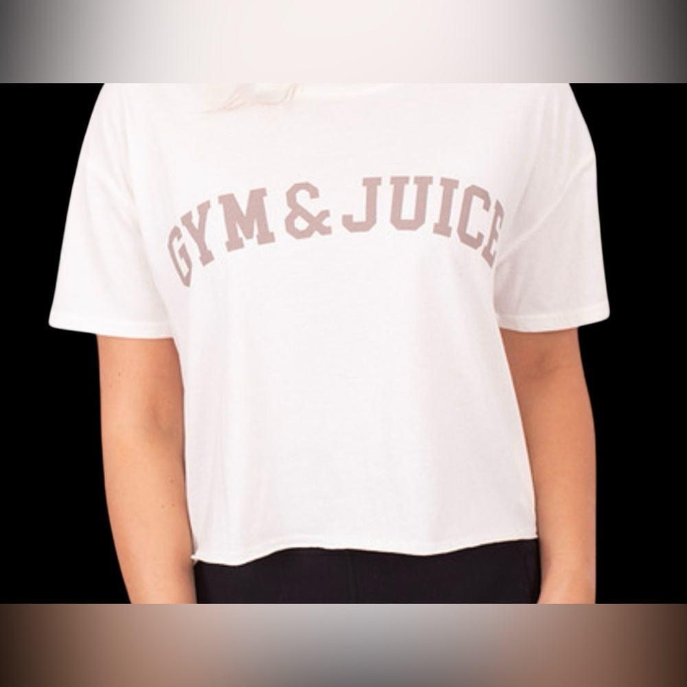 Z Supply Gym & Juice Cropped Tee In White